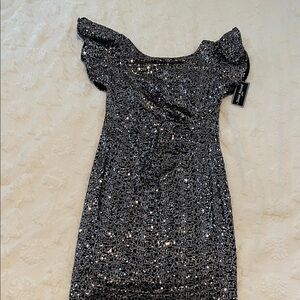Jessica Howard Black Sequin Mini Dress new size 10P